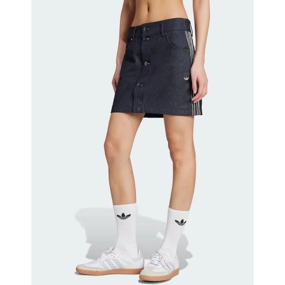 Adidas Originals Women’s Denim Skirt Indigo Denim 28” JJ3147 NWT $130